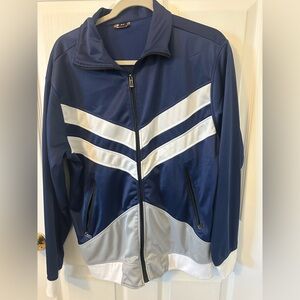 Blue and White Track Jacket